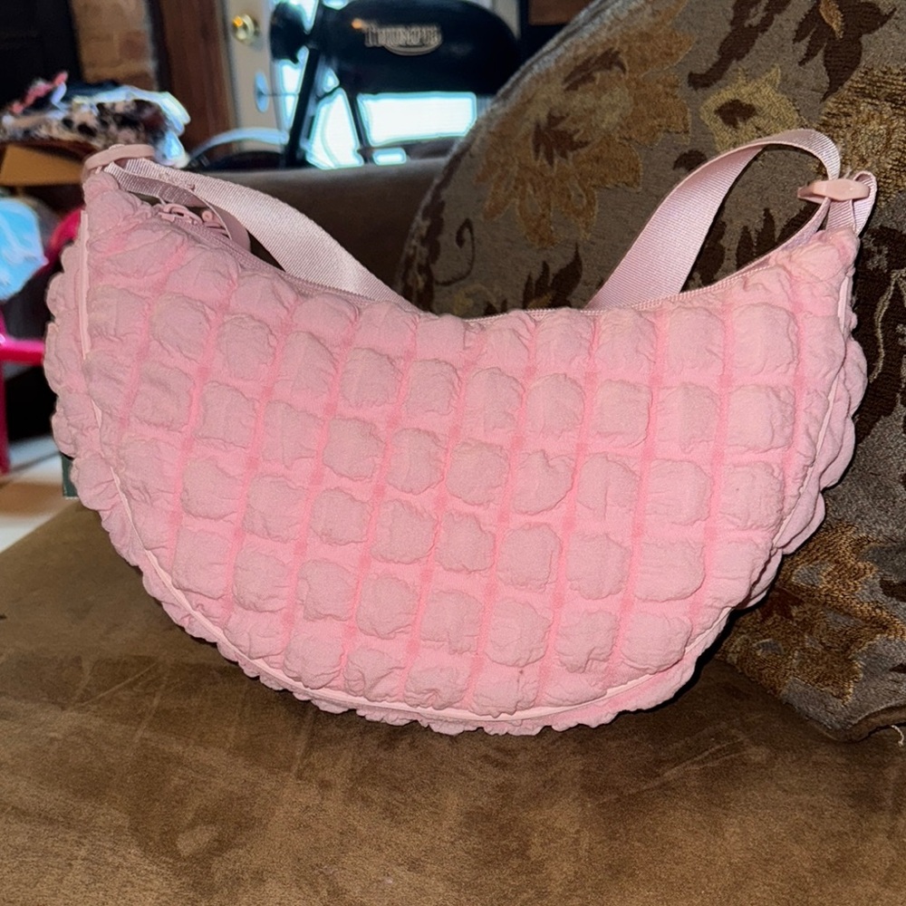 Pink Quilted Shoulder Bag